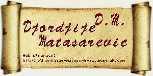 Đorđije Matasarević vizit kartica